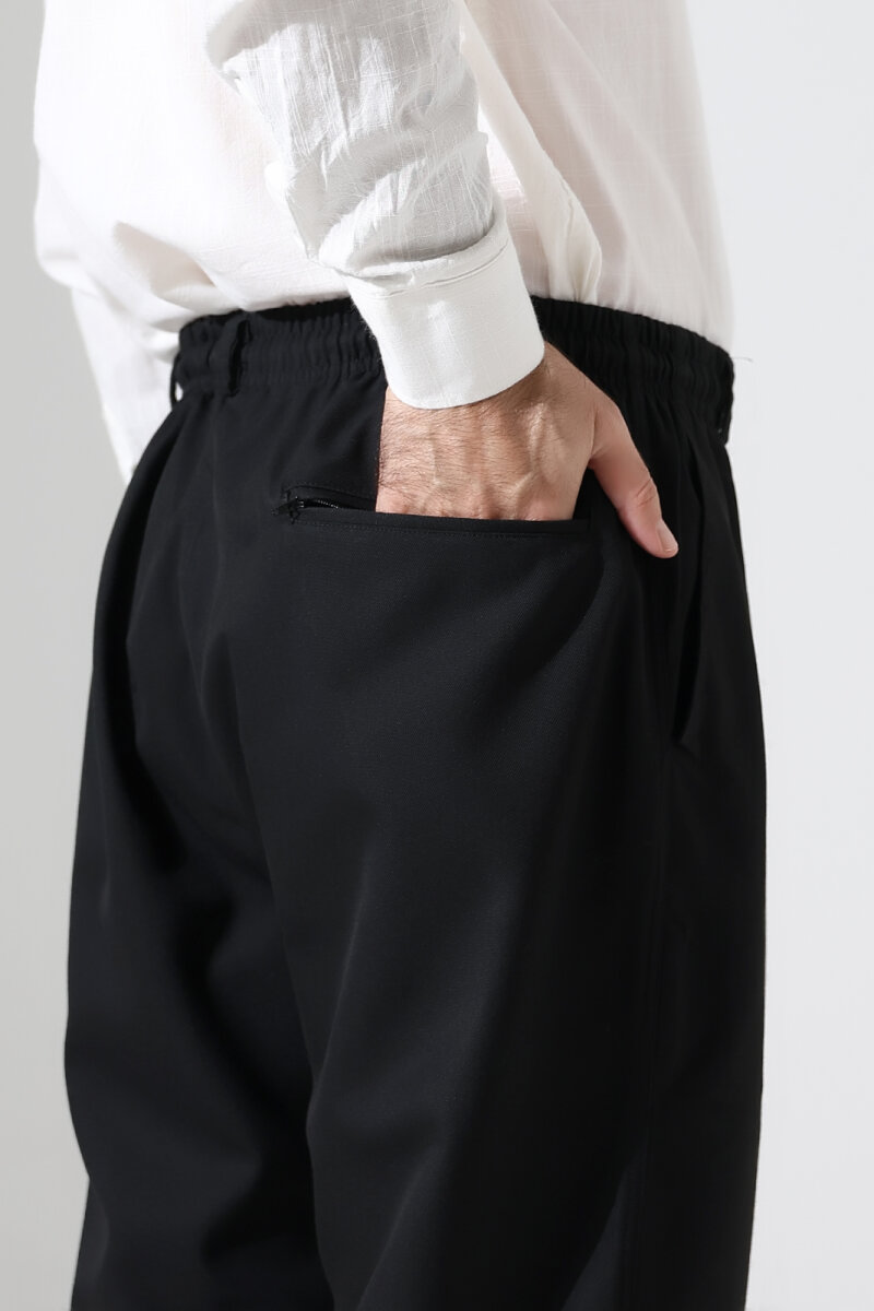 Erkek Kışlık Rahat Kesim Beli Lastikli Cepli Modern Kumaş Şalvar Pantolon - Siyah (IHVN) - 7