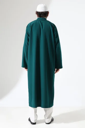 Erkek Namaz Elbisesi Buhara Yaka Cepli Namaz Cübbesi Yeşil - (Sfa) - 8
