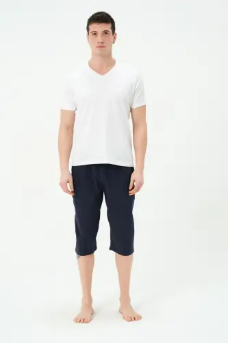 Erkek Uzun Deniz Şortu 2827-25 Koyu Lacivert - 1