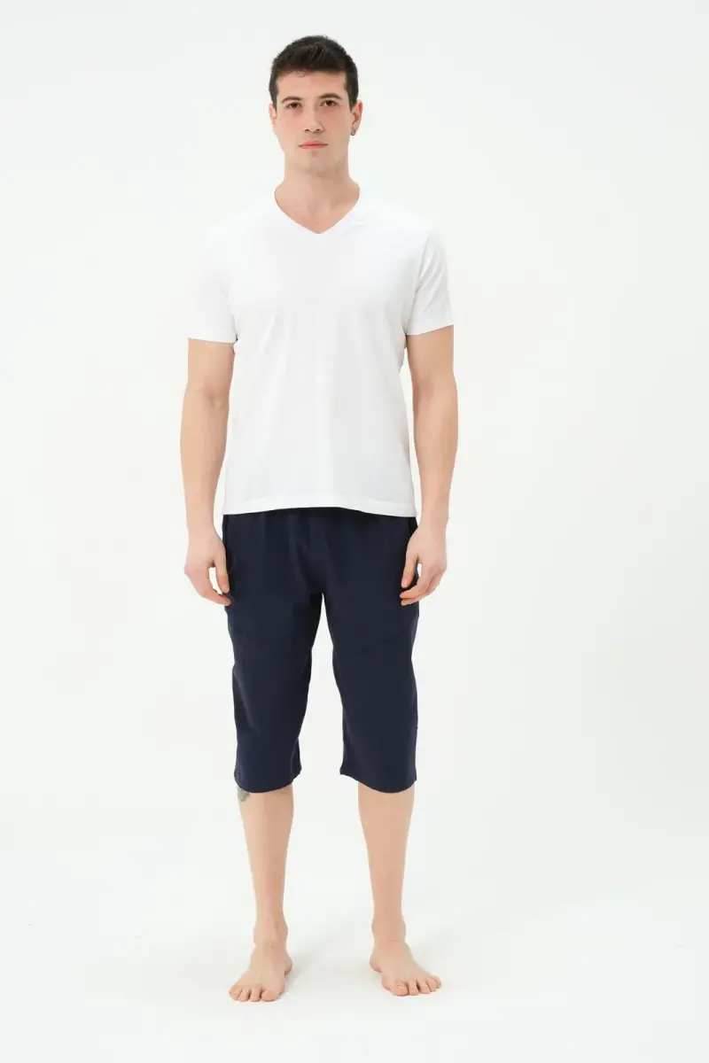 Erkek Uzun Deniz Şortu 2827-25 Koyu Lacivert - 1