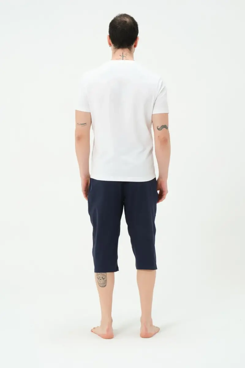 Erkek Uzun Deniz Şortu 2827-25 Koyu Lacivert - 3