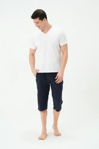 Erkek Uzun Deniz Şortu 2827-25 Koyu Lacivert - 4