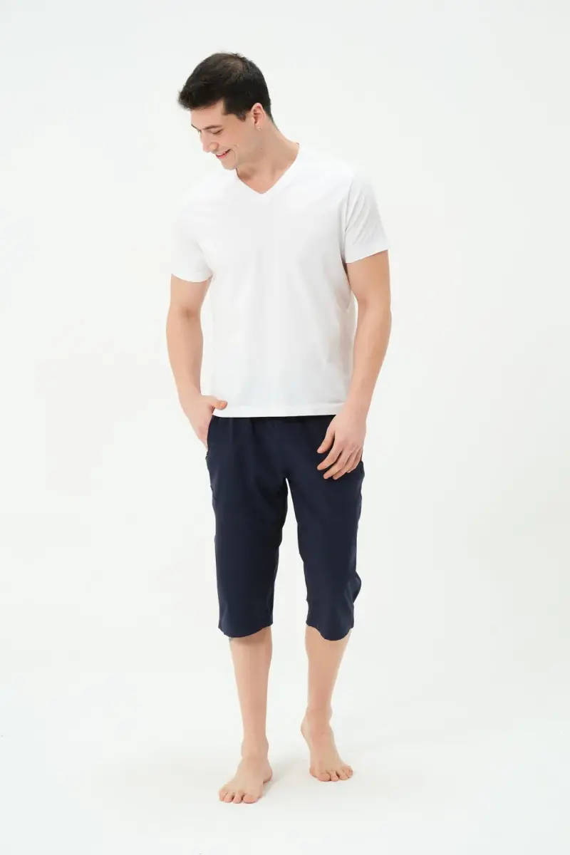 Erkek Uzun Deniz Şortu 2827-25 Koyu Lacivert - 4