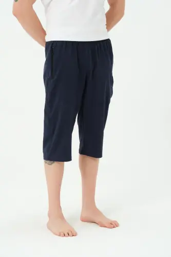 Erkek Uzun Deniz Şortu 2827-25 Koyu Lacivert - 7