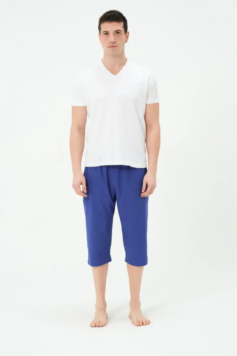 Erkek Uzun Deniz Şortu 2827-25 Saks - 1