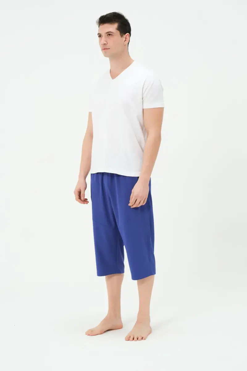 Erkek Uzun Deniz Şortu 2827-25 Saks - 2