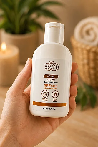 Esved SPF 50+ Alkolsüz İhrama Uygun Yüksek Koruma Güneş Kremi 50 ml - Esved (1)
