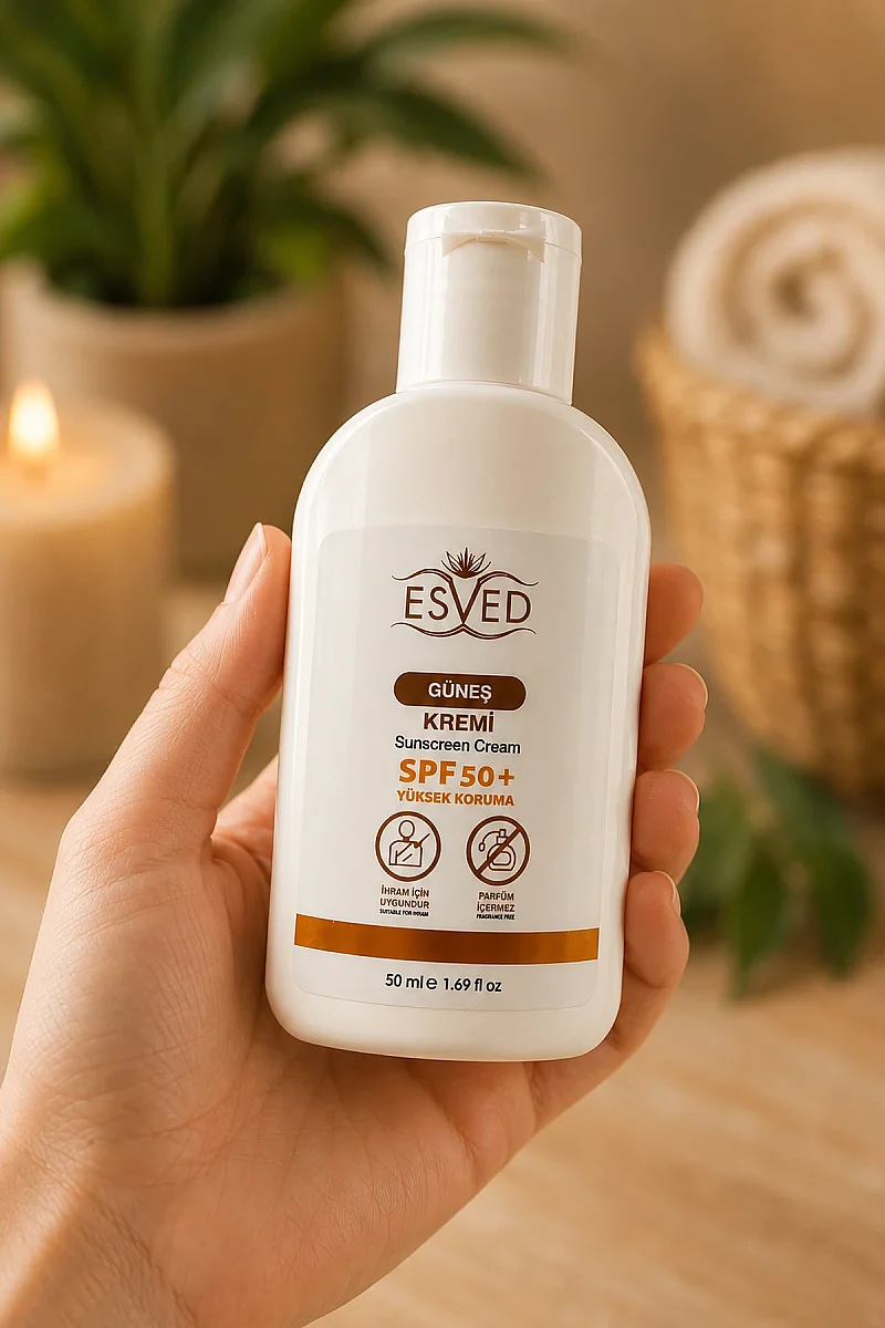 Esved SPF 50+ Alkolsüz İhrama Uygun Yüksek Koruma Güneş Kremi 50 ml - 2