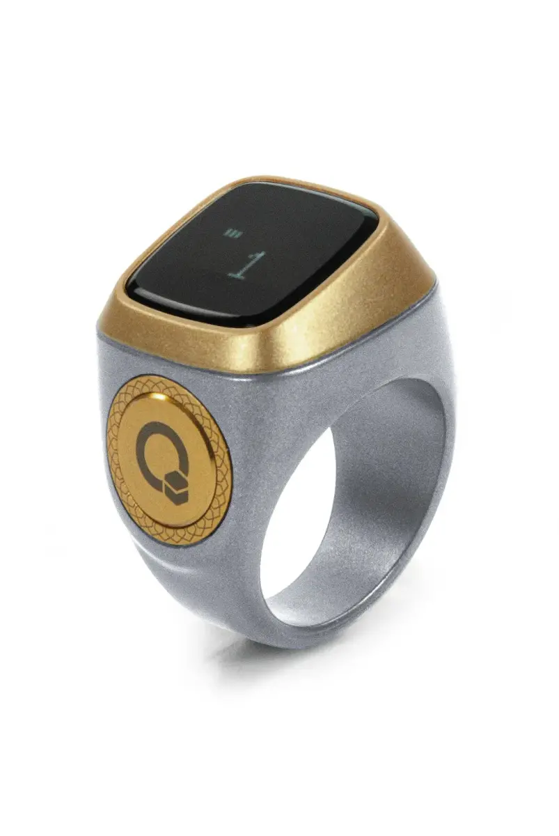 Ezan Okuyan Dijital Yüzük Tesbih Zikirmatik - Gri - 1