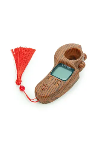 Ezan Okuyan Işıklı Sesli Kaydırmalı Al-Fajia Dijital Sayaç Tesbih Zikirmatik Açık Kahve - ihvanonline (1)