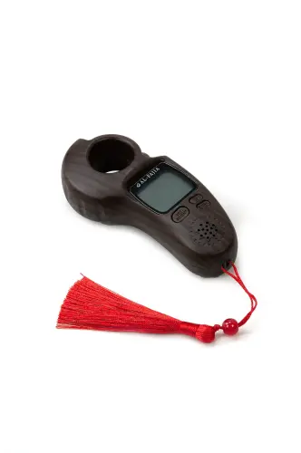 Ezan Okuyan Işıklı Sesli Kaydırmalı Al-Fajia Dijital Sayaç Tesbih Zikirmatik Koyu Kahve - ihvanonline (1)