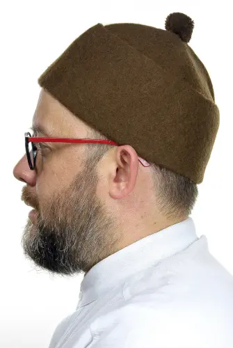 Felt Wool Skullcap - Brown - ihvanonline (1)