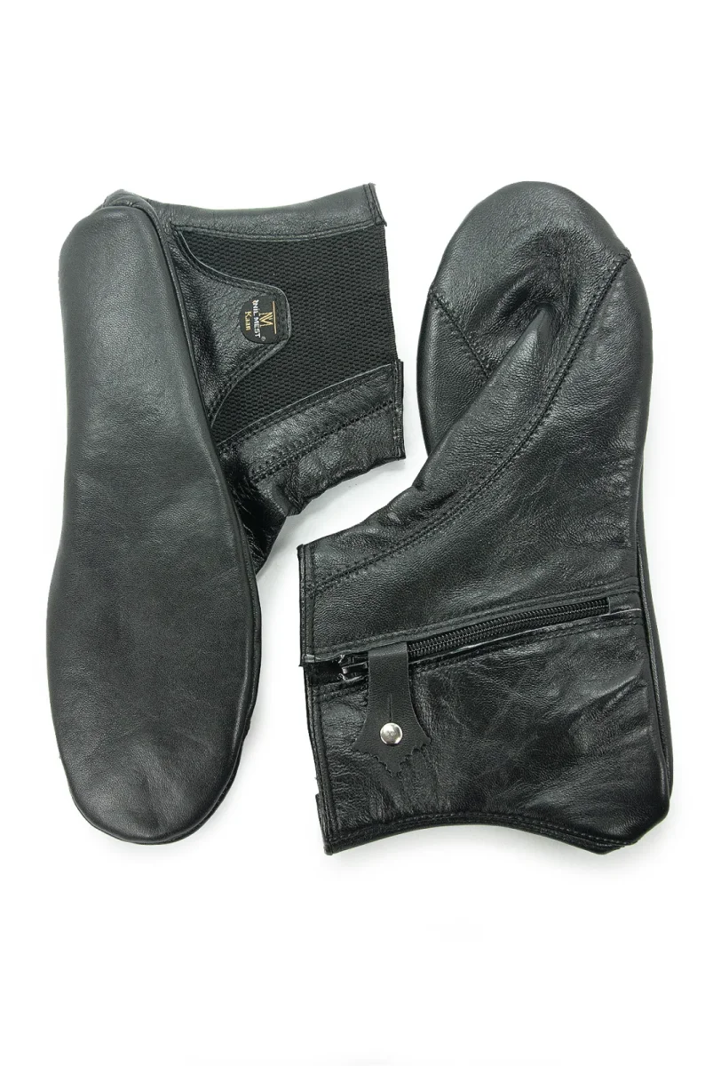 Fermuarlı Deri Mest Çorap Siyah - 4