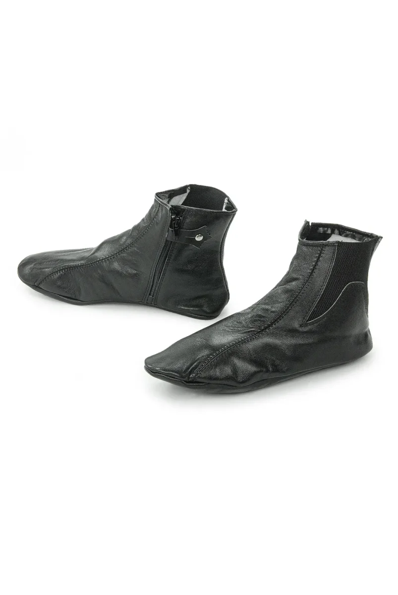 Fermuarlı Deri Mest Çorap Siyah - 6