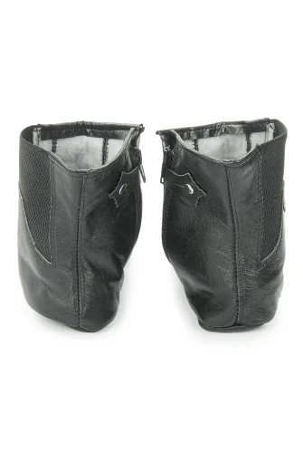 Fermuarlı Deri Mest Çorap Siyah - 7