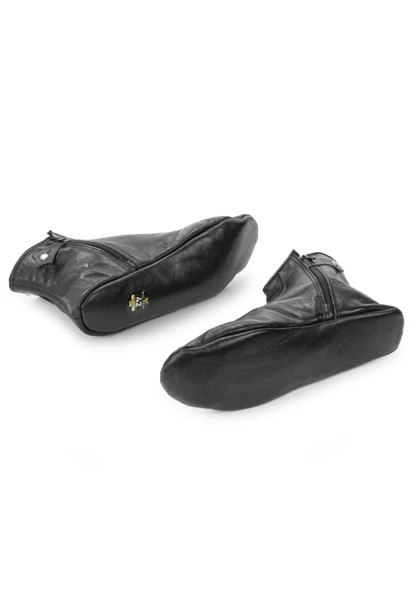 Fermuarlı Deri Mest Çorap Siyah - 8