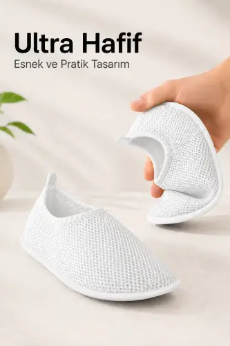 Fileli Nefes Alabilen Hac Umre Tavaf Patiği Beyaz - 4