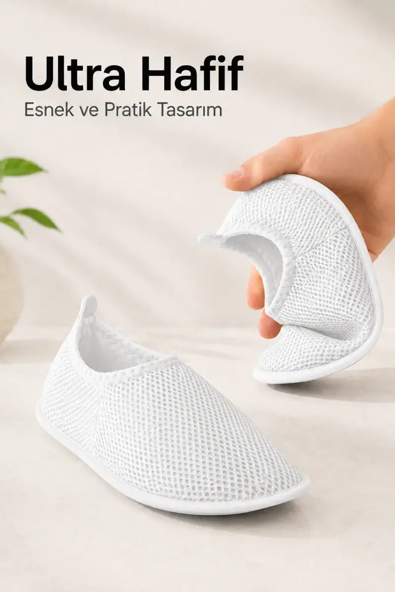 Fileli Nefes Alabilen Hac Umre Tavaf Patiği Beyaz - 4
