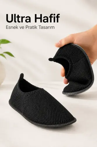 Fileli Nefes Alabilen Hac Umre Tavaf Patiği Siyah - 6