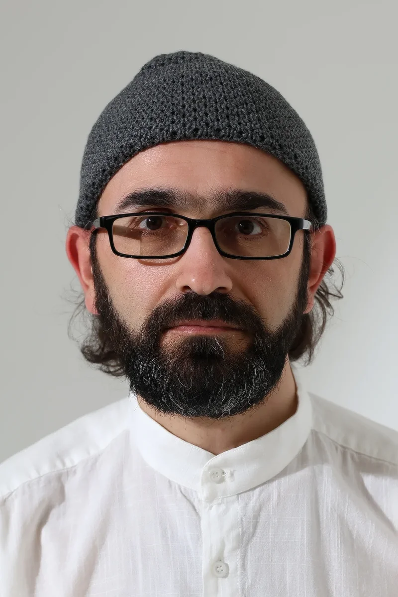 Fındık Desen Orlon Katlamalı Kışlık Namaz Takkesi, Sıcak Tutan Bere Takke Gri - 4