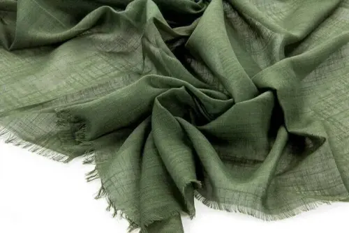 Flamed Square Cotton Blanket - Green - 2