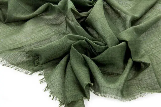 Flamed Square Cotton Blanket - Green - 2