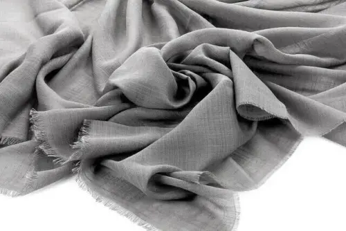 Flamlı Kare Pamuklu Örtü - Füme - İhvan (1)