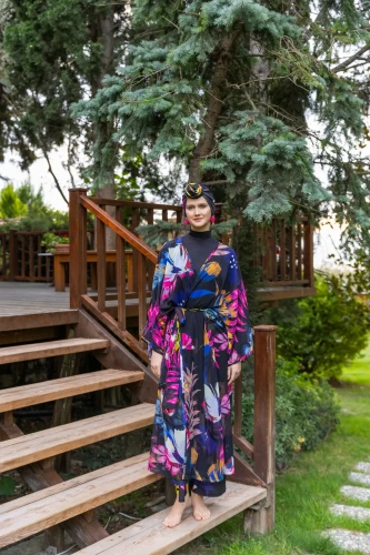 Floria Kemerli Tam Boy Şifon Pareo 7175-25 Siyah - 1