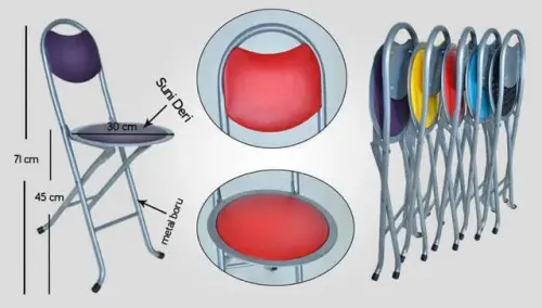 Foldable Prayer Stool - Backed Stool - Picnic Chair - 3