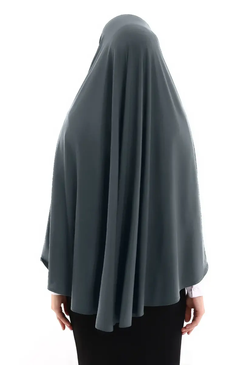 Füme Malezya Model Pratik Çarşaf Üstü Kolsuz Tesettür Sufle Eşarp - 2