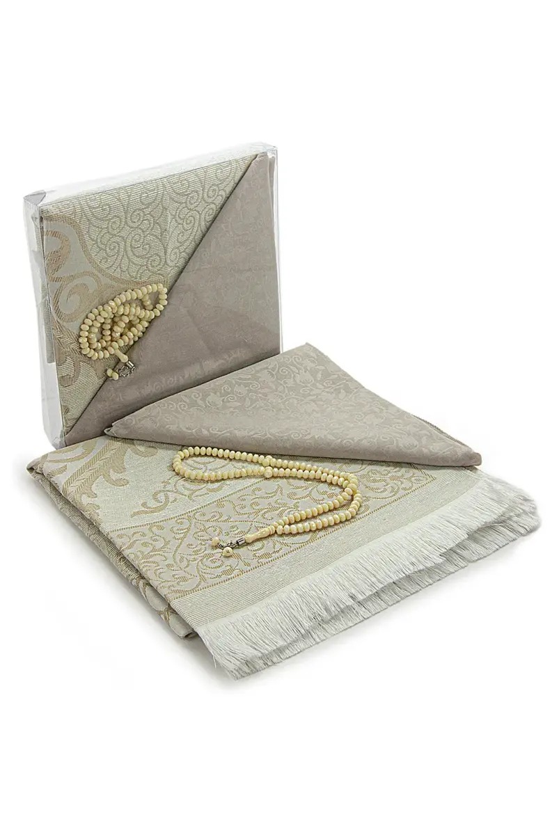 Gift Set for Hajj and Umrah, Birthdays, Mevlut, Kandil, Ramadan and Weddings - Cream - 1