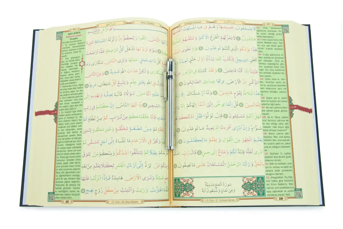 Gizli Satır Arası Kelime Kelime Türkçe Okunuşlu Mealli Kuranı Kerim, Sesli, Cami Boy, Siyah - 9