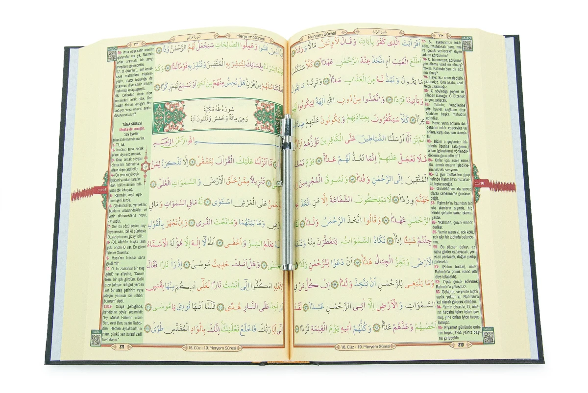 Gizli Satır Arası Kelime Kelime Türkçe Okunuşlu Mealli Kuranı Kerim, Sesli, Cami Boy, Siyah - 7