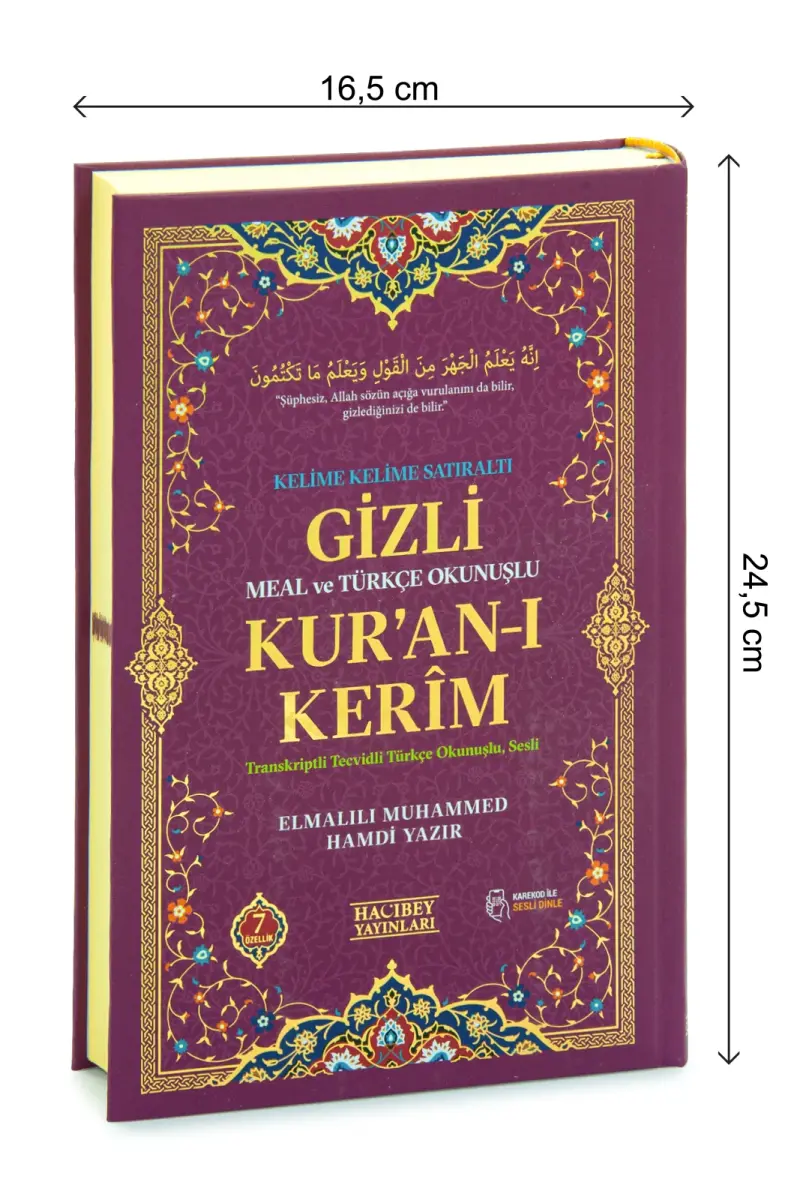Gizli Satır Arası Kelime Kelime Türkçe Okunuşlu Mealli Kuranı Kerim, Sesli, Orta Boy, Pembe - 9