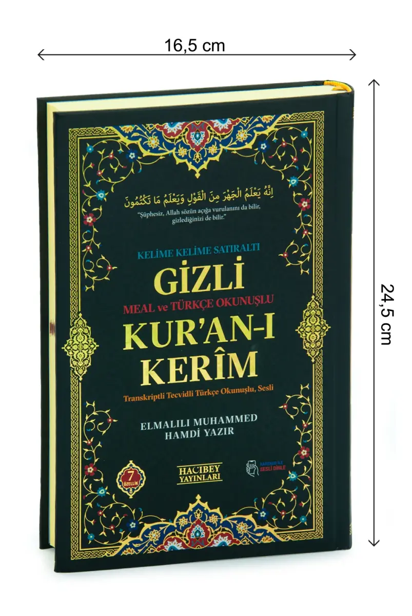 Gizli Satır Arası Kelime Kelime Türkçe Okunuşlu Mealli Kuranı Kerim, Sesli, Orta Boy, Siyah - 9