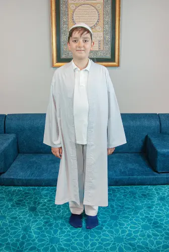 Gri Buhara Yaka Namaz Elbisesi Erkek Çocuk Cübbe - 2