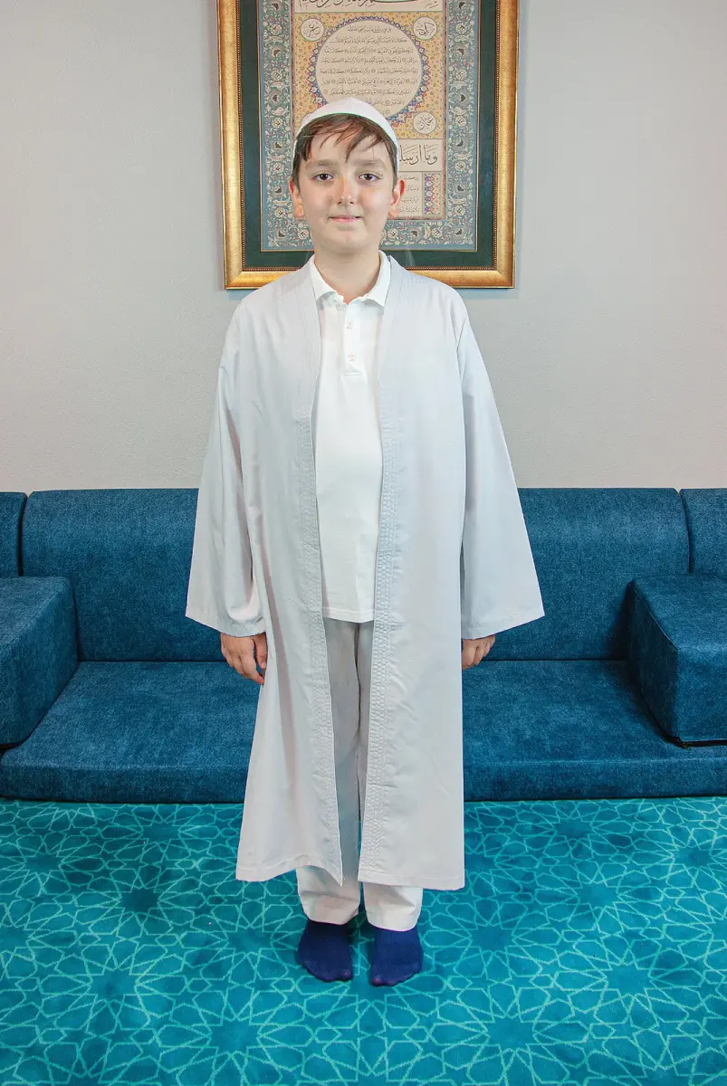 Gri Buhara Yaka Namaz Elbisesi Erkek Çocuk Cübbe - 2