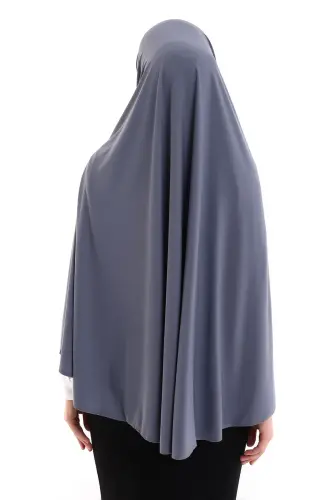 Gri Malezya Model Pratik Çarşaf Üstü Kolsuz Tesettür Sufle Eşarp - 6