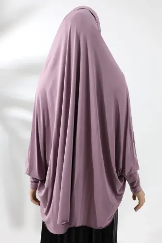 Gül Kurusu Hazır Pratik Sultanbaş Tesettür Kollu Penye Sufle Eşarp Hijab - 3