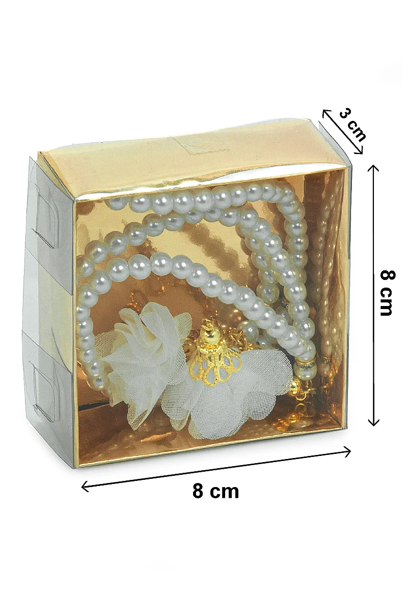 Güllü İnci Görünümlü Tesbih - Kutulu - Hac, Umre , Mevlüd Hediyeliği - Beyaz - 2