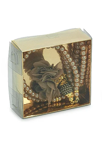 Güllü İnci Görünümlü Tesbih - Kutulu - Hac, Umre , Mevlüd Hediyeliği - Gold - 4