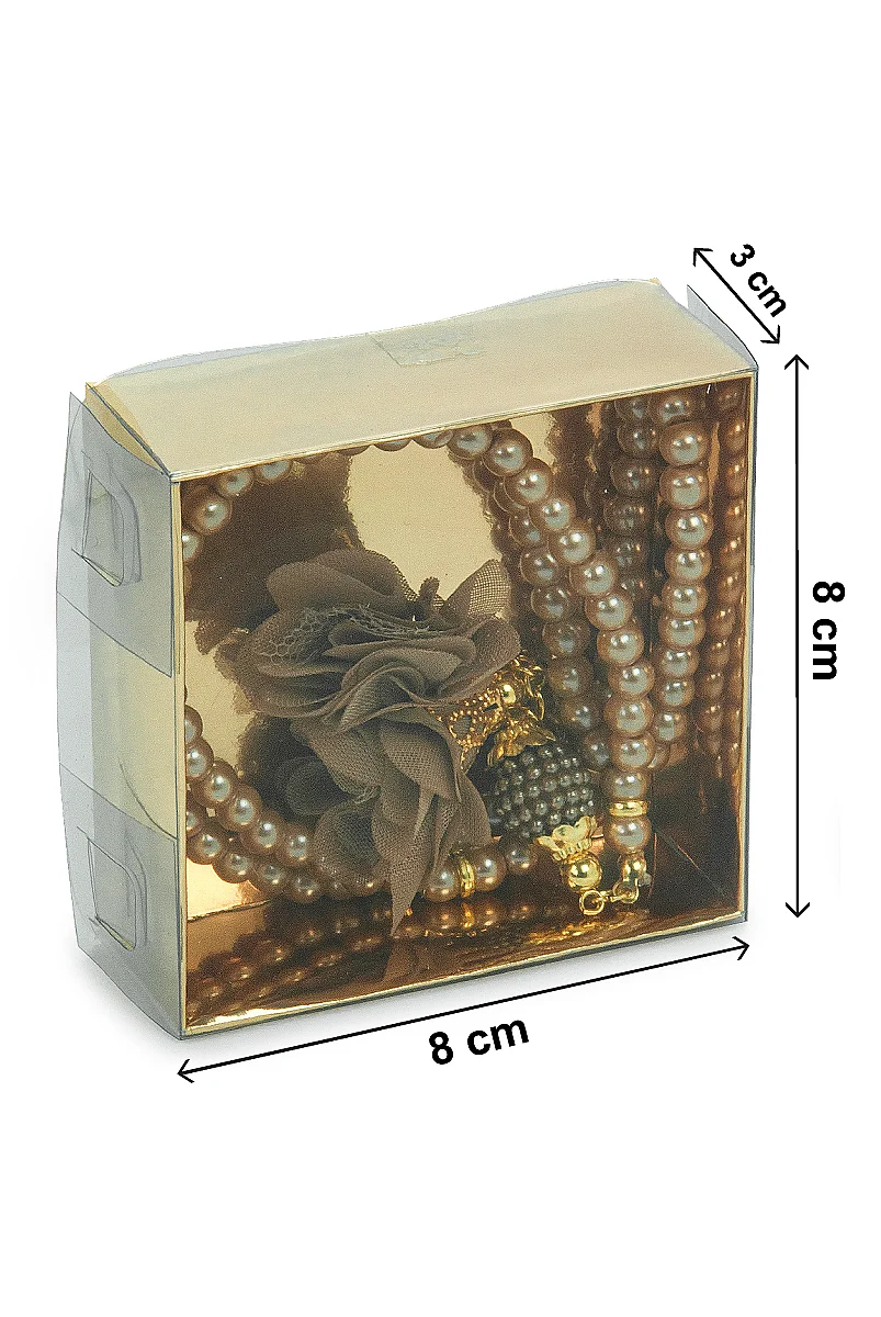 Güllü İnci Görünümlü Tesbih - Kutulu - Hac, Umre , Mevlüd Hediyeliği - Gold - 2