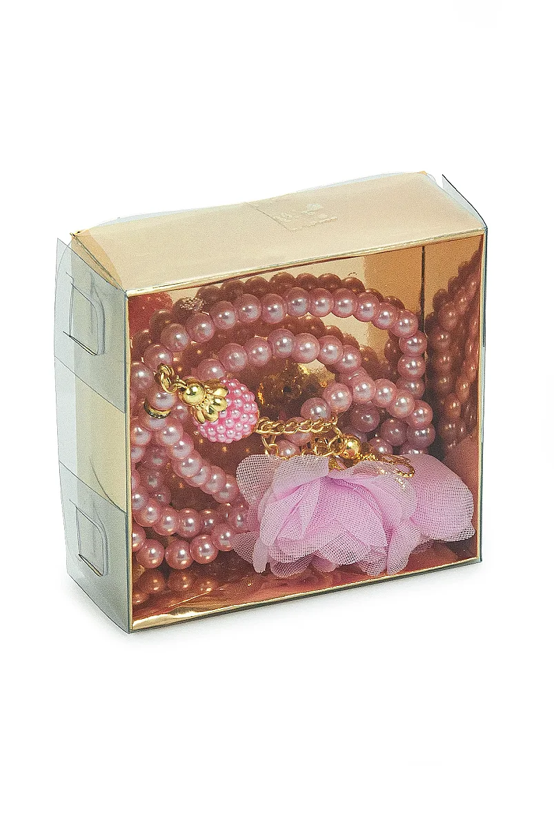 Güllü İnci Görünümlü Tesbih - Kutulu - Hac, Umre , Mevlüd Hediyeliği - Pembe - 4