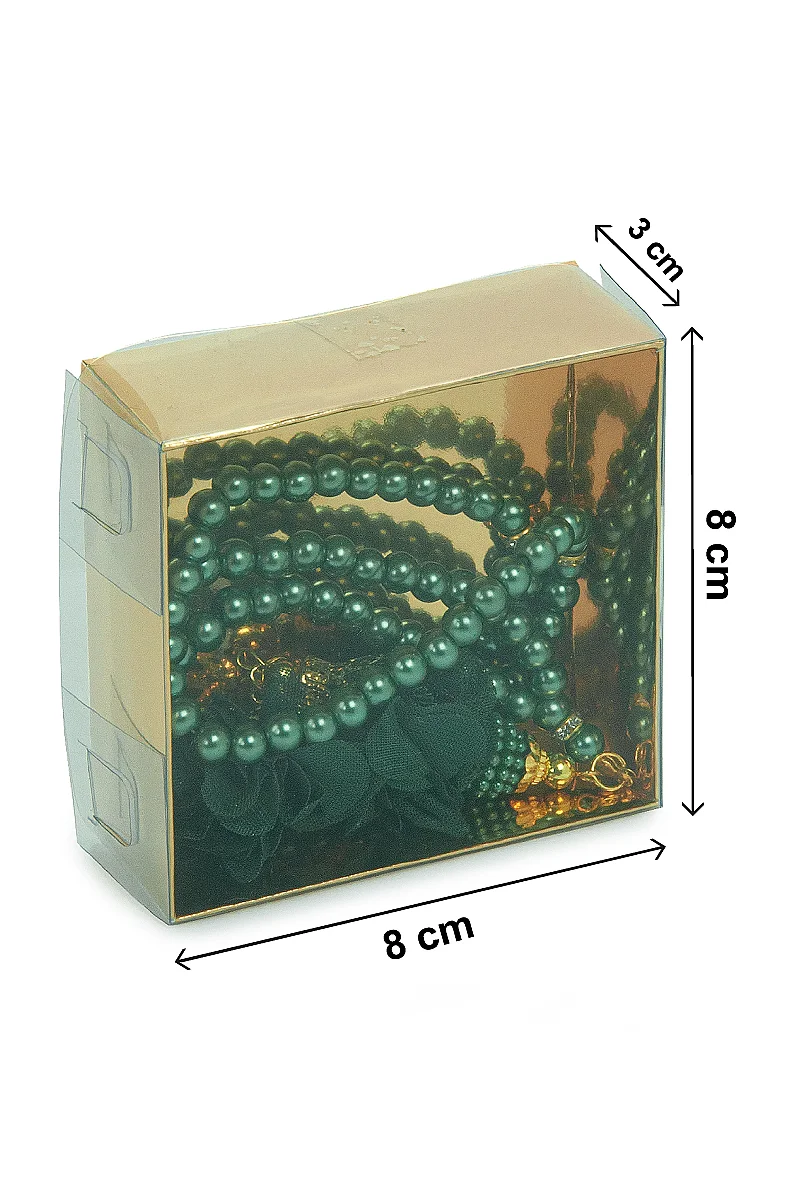 Güllü İnci Görünümlü Tesbih - Kutulu - Hac, Umre , Mevlüd Hediyeliği - Yeşil - 2