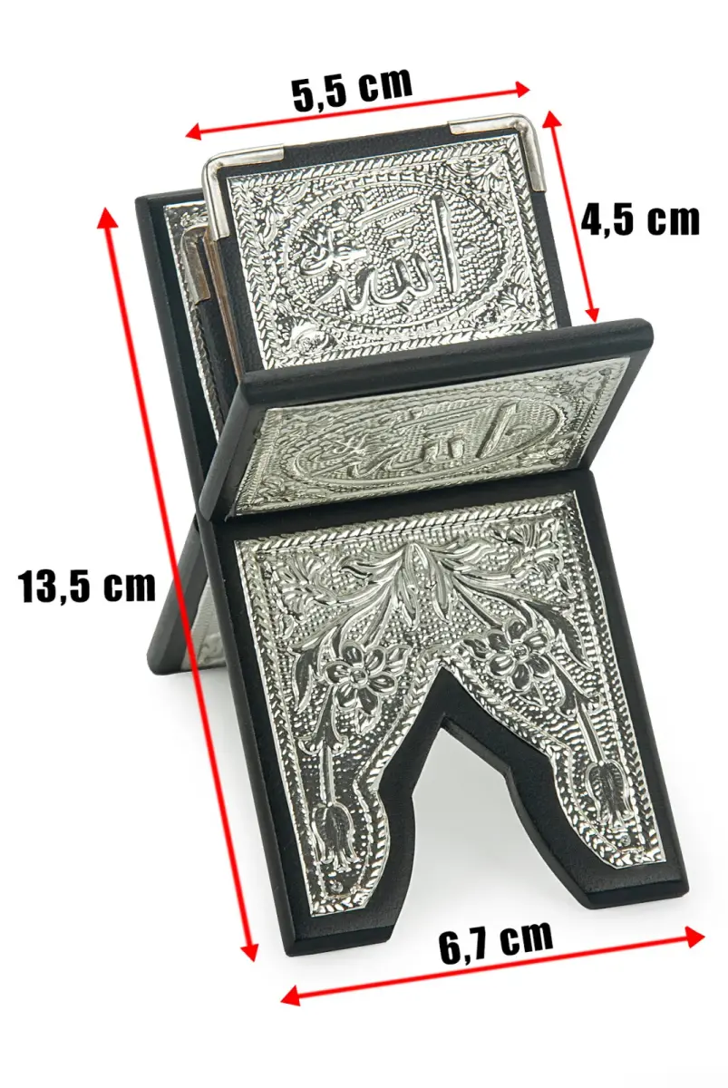 Gümüş Kaplamalı Rahleli Mini Kuranı Kerim Küçük Boy - 6