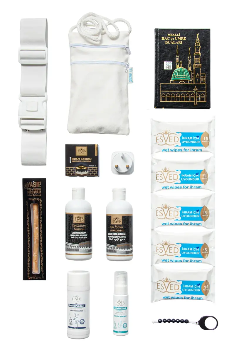 Hac Umre 12 Parça İhrama Uygun Kokusuz Hijyen ve İhtiyaç Seti - 1