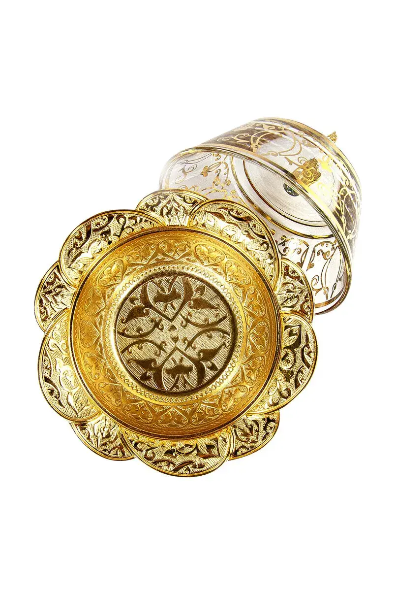Hac Umre Cam Kapaklı Dekoratif Set Gold - 4