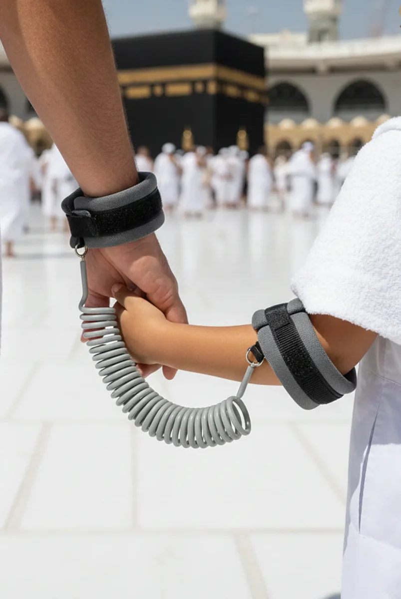 Hac Umre Çocuk Güvenlik Bilekliği Kayıp Önleyici Spiral Kordon - Gri - 1