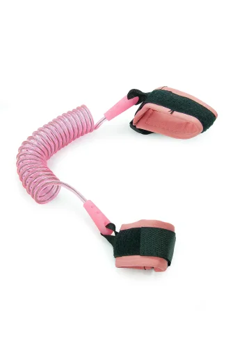 Hac Umre Çocuk Güvenlik Bilekliği Kayıp Önleyici Spiral Kordon - Pembe - 3