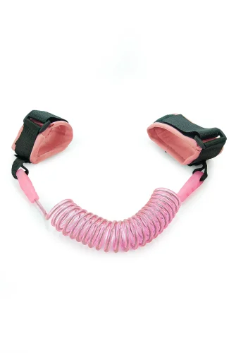 Hac Umre Çocuk Güvenlik Bilekliği Kayıp Önleyici Spiral Kordon - Pembe - 4